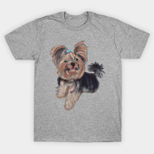 Yorkshire Terrier, cute sketch T-Shirt by KateQR